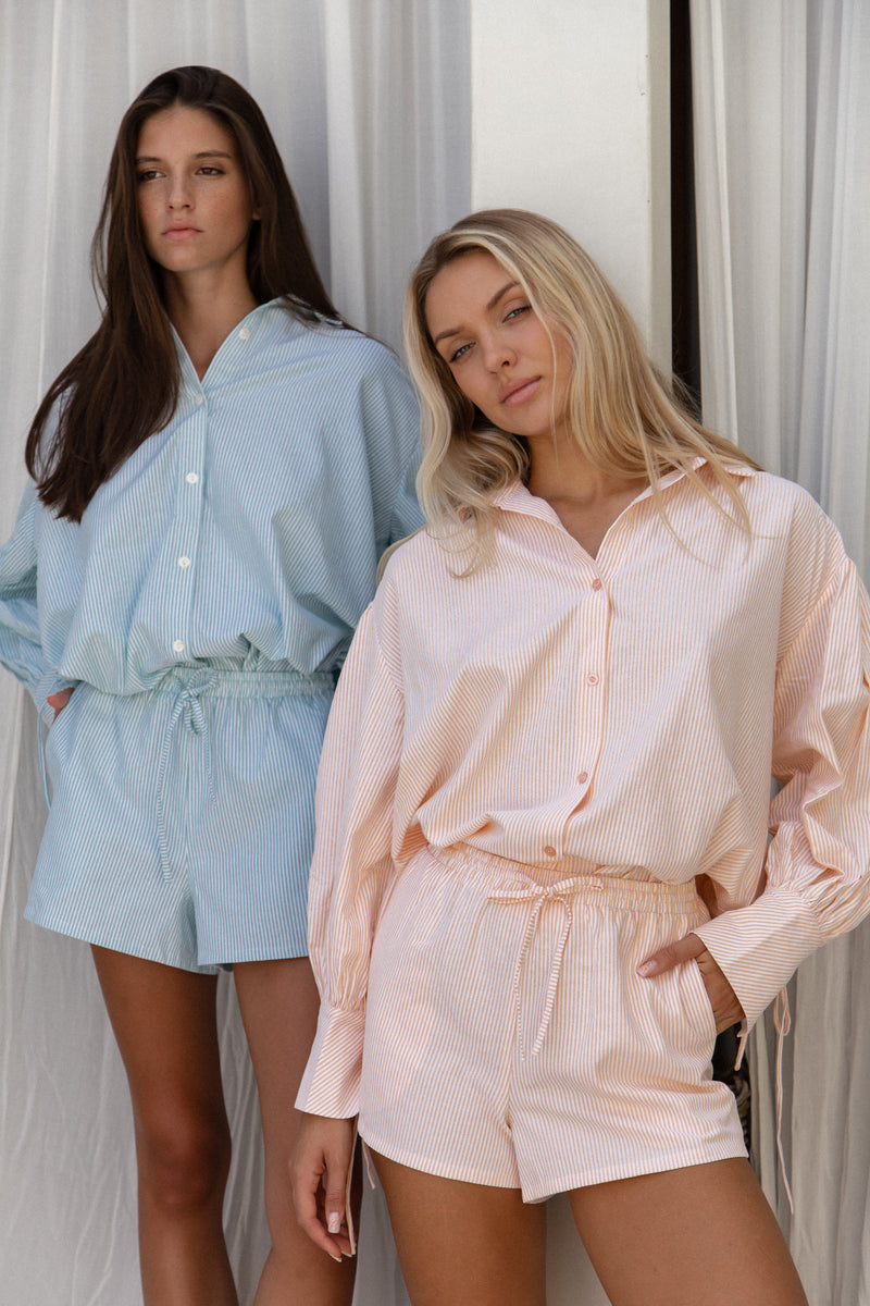 Callie Plaid Bubble Sleeve Shirt Dress
