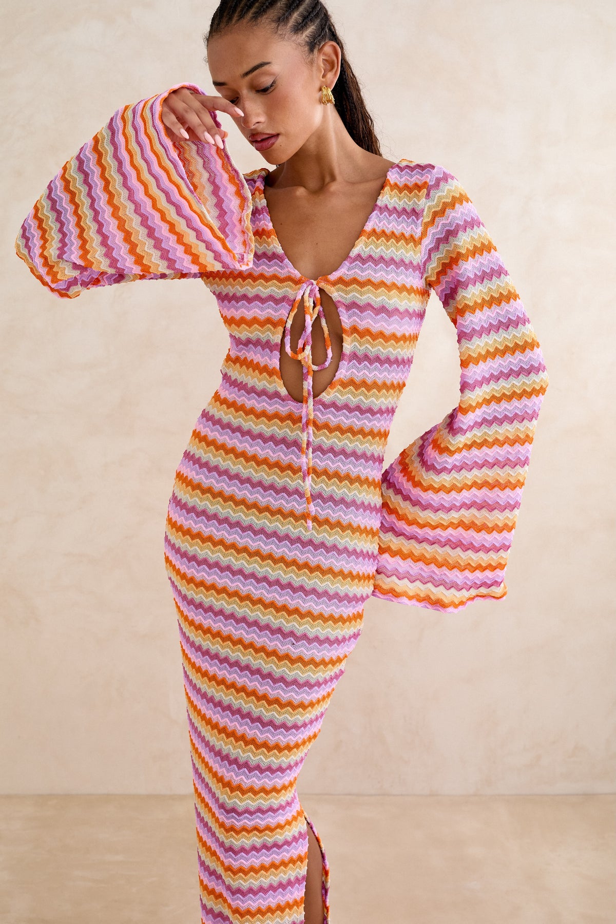 Biba Maxi Dress Pastel Crochet Stripe – Beach City
