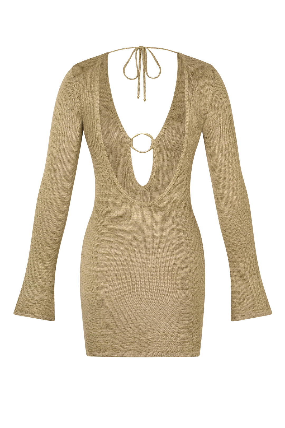 Chamie Dress Metallic Khaki – Beach City