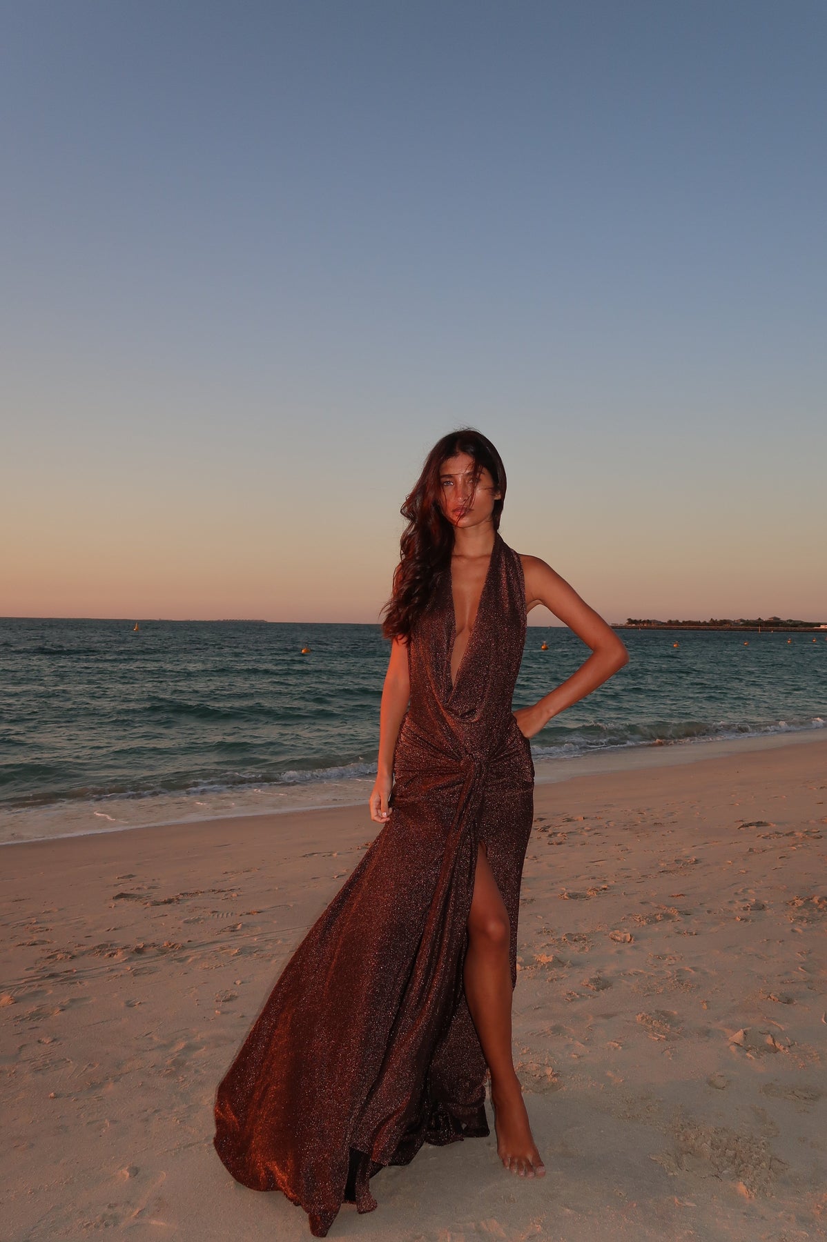 Angelina Slinky Backless Maxi Dress Bronze Beach City Angelina Slinky Backless Maxi Dress Bronze Beach City