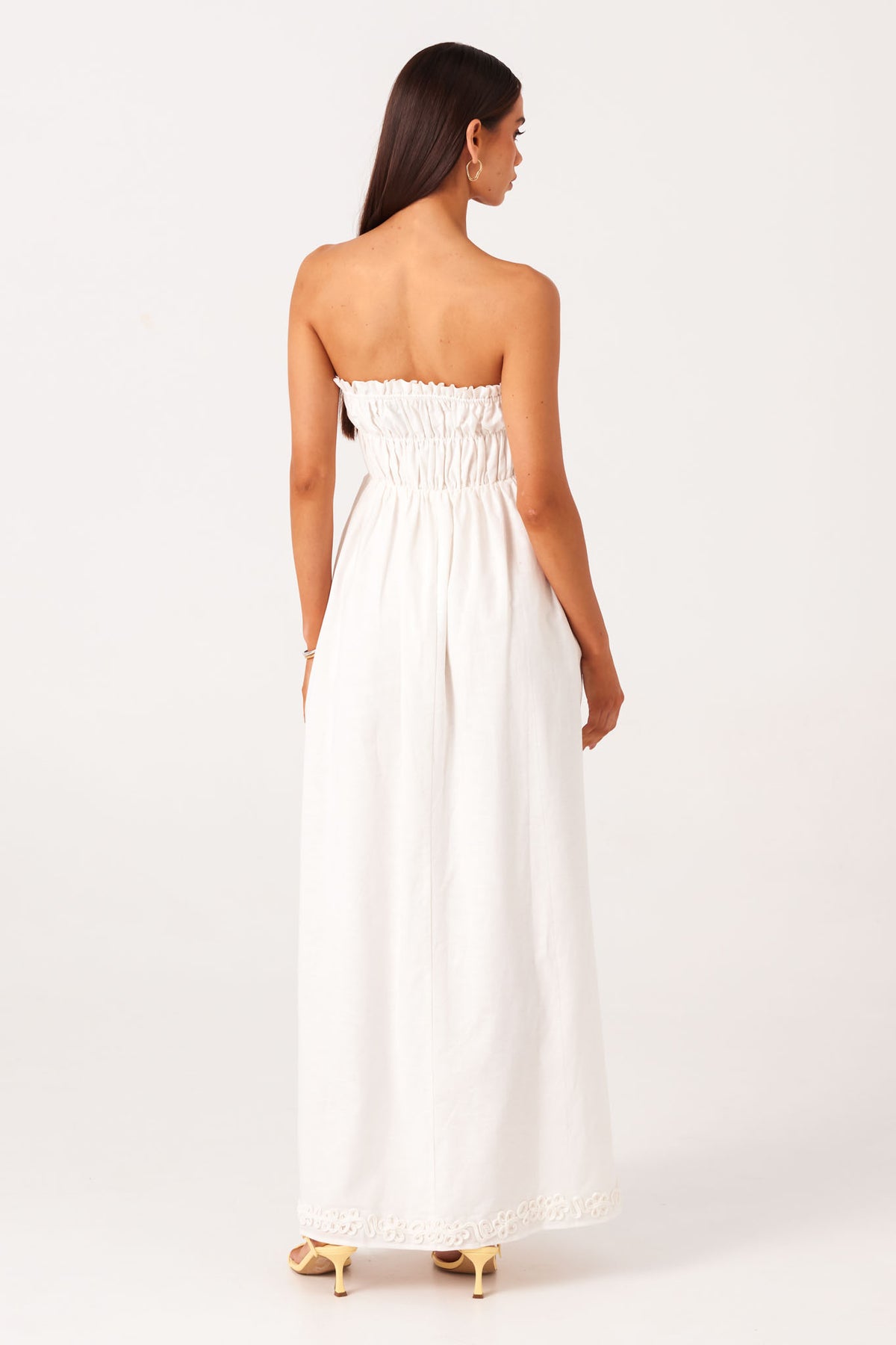 Ines Strapless Maxi Dress White – Beach City